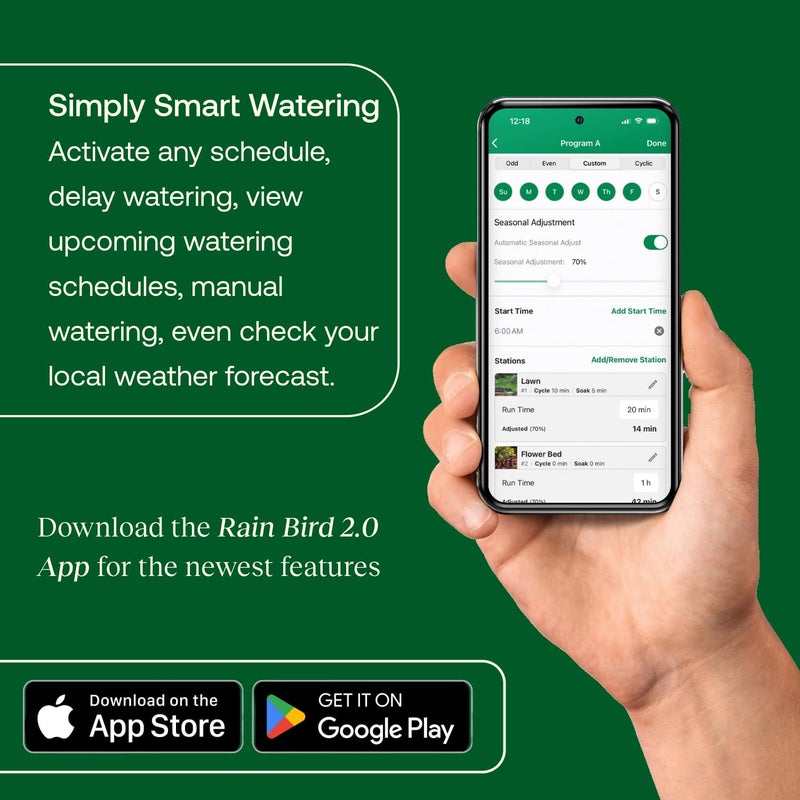 Rainbird ARC6 App-Based Indoor Smart Irrigation WiFi Timer/Controller, 6-Zone/Station, EPA WaterSense Certified, Compatible with Alexa - Image 3